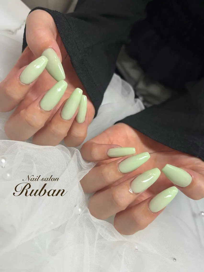 ネイル ロングネイル ワンカラーネイル Nail salon Rubanのネイルデザイン
