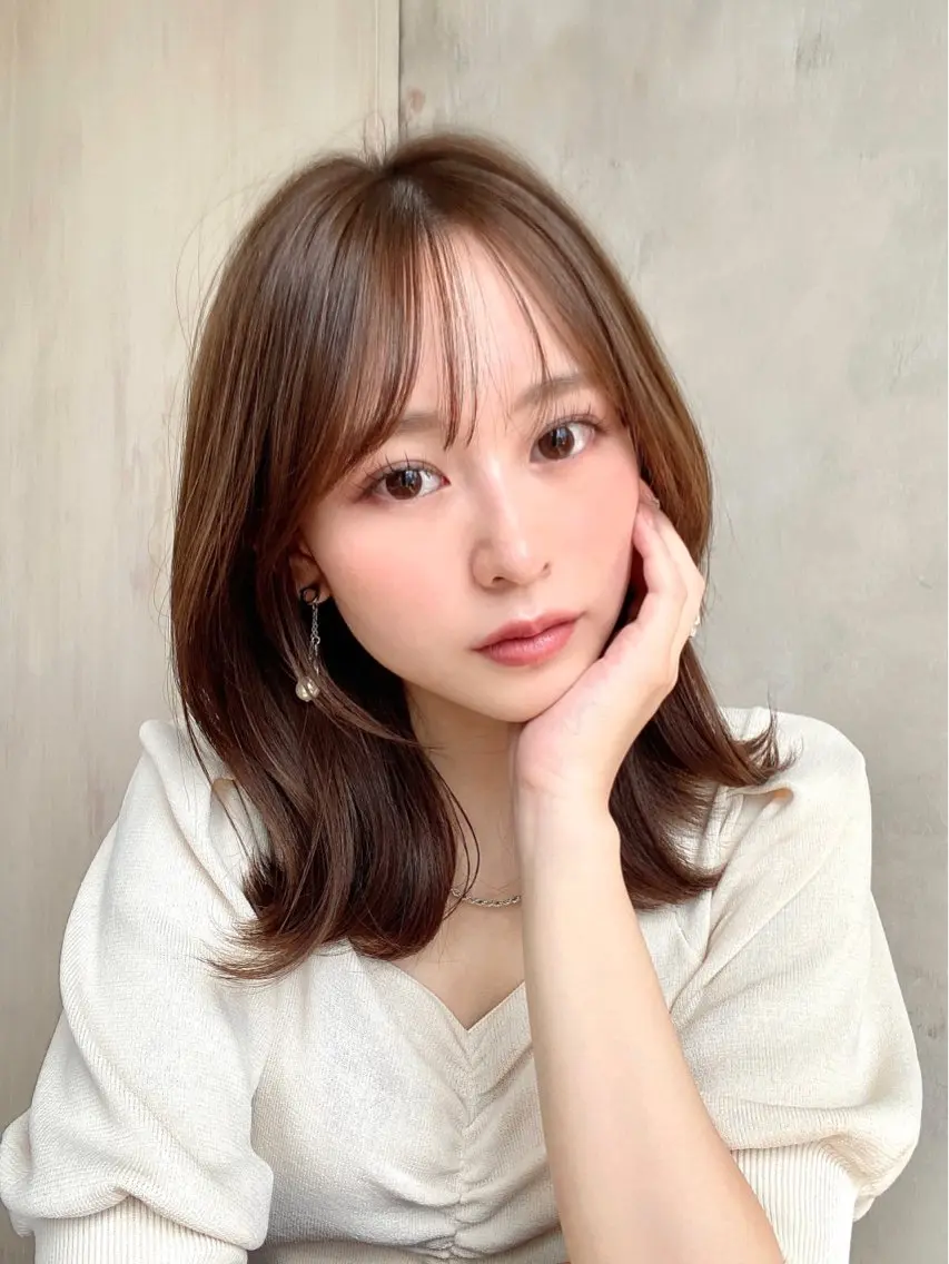 ミディアム くびれヘア レイヤーカット 🧡くびれヘア/前髪 顔周り🧡久原結衣のヘアスタイル