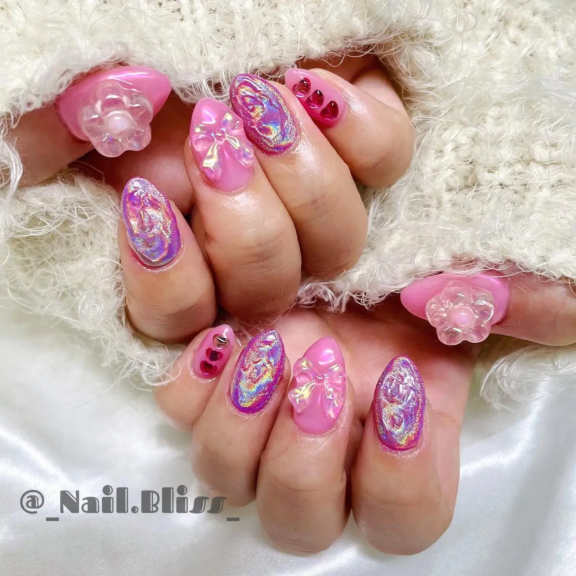ネイル オーロラネイル ハンドネイル NAIL BLISSのネイルデザイン
