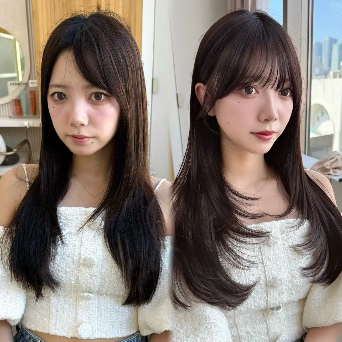 ロング カラー 似合わせレイヤー/ 透明感カラーのヘアスタイル