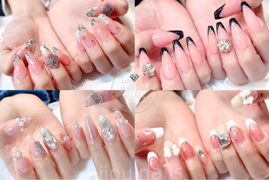 ネイル 持ち込み ハンドネイル bijou nails　蓮のネイルデザイン