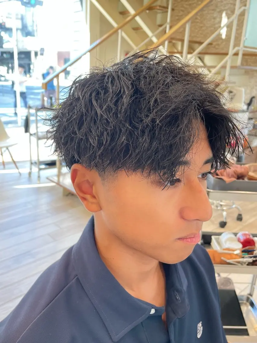 ショート パーマ メンズ くせ毛 カット パーマ パーマ/フェード🔥 佐々木波人のヘアスタイル