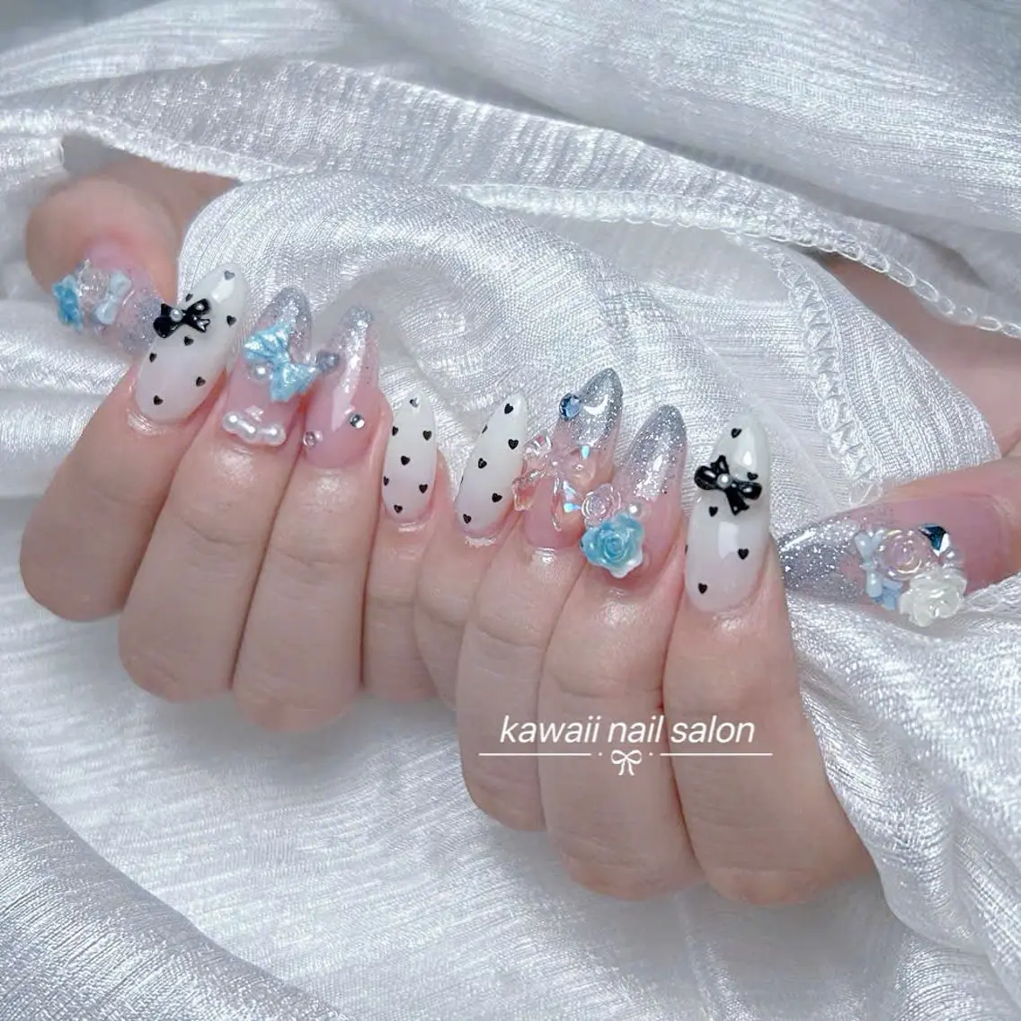 ネイル チークネイル ドット フットネイル フレンチネイル 韓国ネイル Kawaii _Nailのネイルデザイン