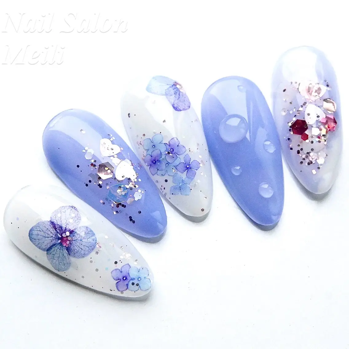 ネイル フラワーネイル キラキラネイル NAILSALON MEILIのネイルデザイン