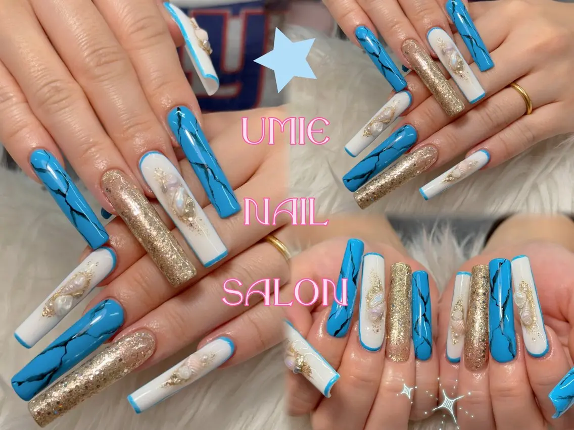 ネイル フットネイル フレンチネイル グラデーション キラキラネイル 韓国ネイル UMIE NAIL SALONのネイルデザイン