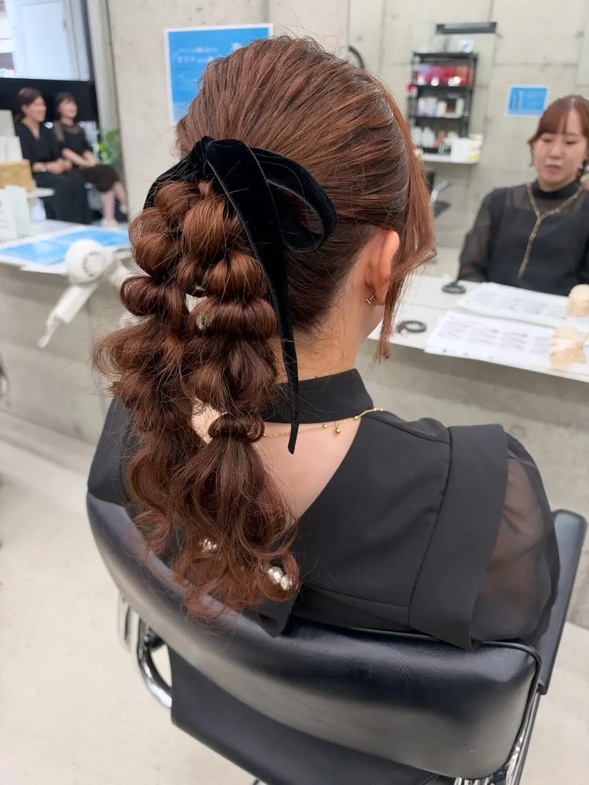 ロング カット ヘアカラー ヘアセット 手島 カミラのヘアスタイル