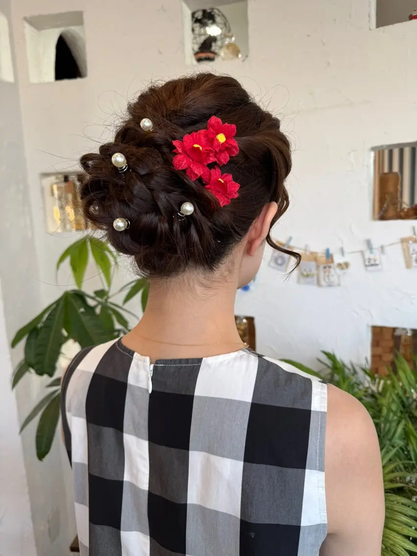 ヘアアレンジ ヘアセット 🌸小掛🌸 豊橋外国人風カラーのヘアスタイル