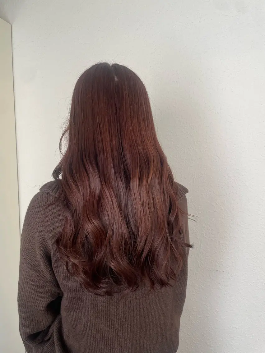 ロング カラー ブラウンカラー ピンクカラー ピンクブラウン ヘアカラー トリートメント 暖色カラー/ メンズ/名駅/ユキハのヘアスタイル