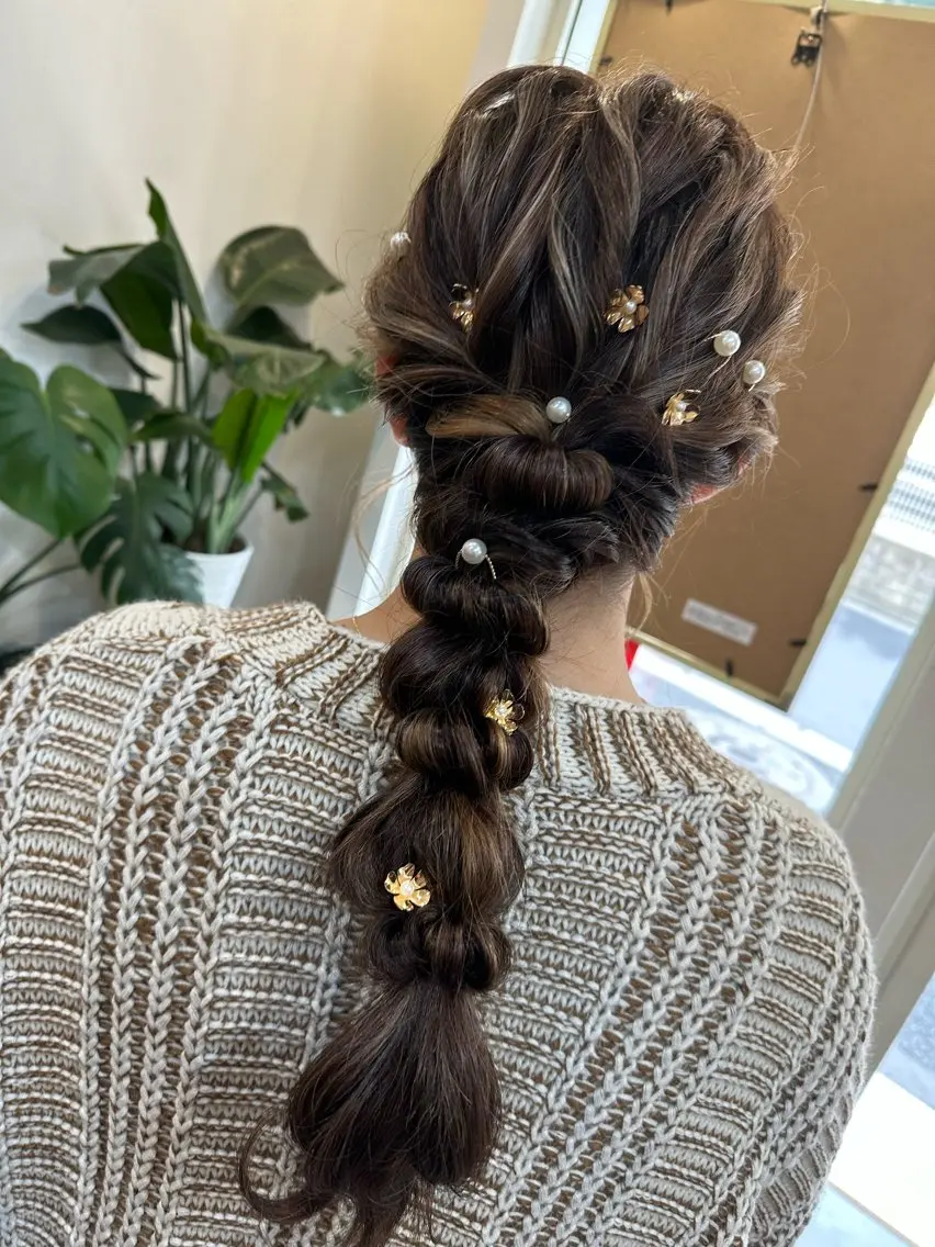 ロング ヘアアレンジ お団子ヘア ヘアセット pep natsumiのヘアスタイル