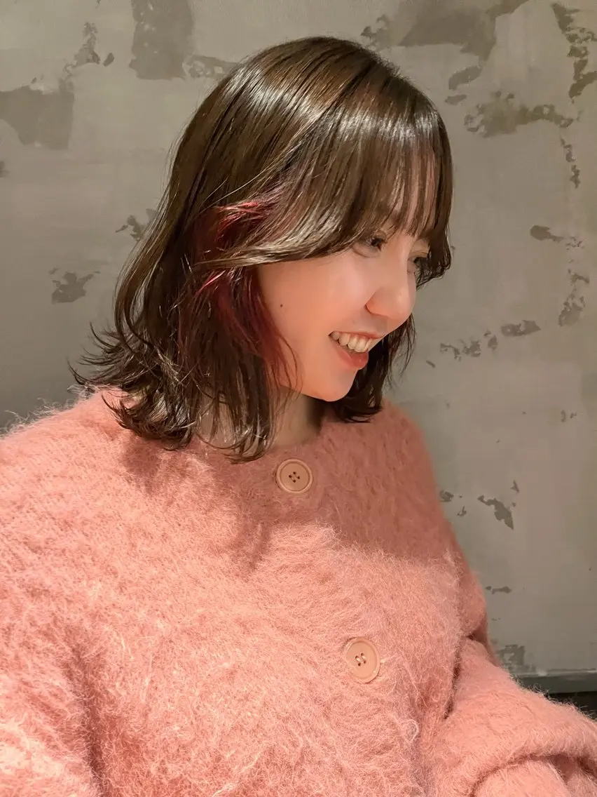 ミディアム カラー 田中 里奈のヘアスタイル