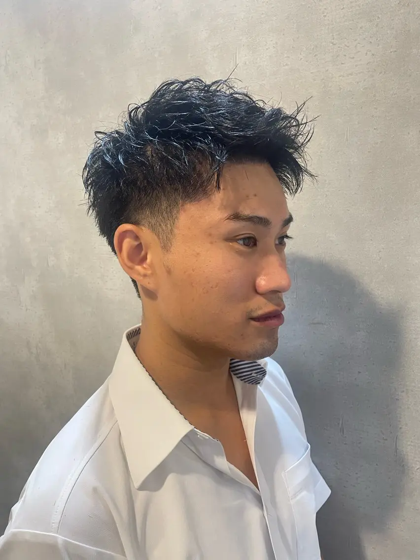 ショート メンズ 刈り上げ カット ヘアセット 心斎橋/メンズ /ルレイル/地形真希のヘアスタイル