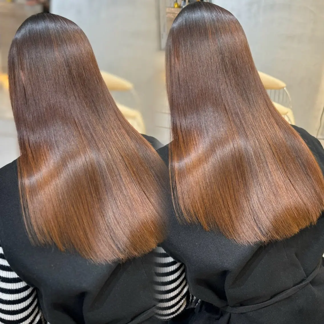 ロング 髪質改善 レイヤーカット 縮毛矯正 カット ヘアカラー 縮毛矯正 トリートメント 韓国レイヤー/髪質 改善🎀ちなみのヘアスタイル