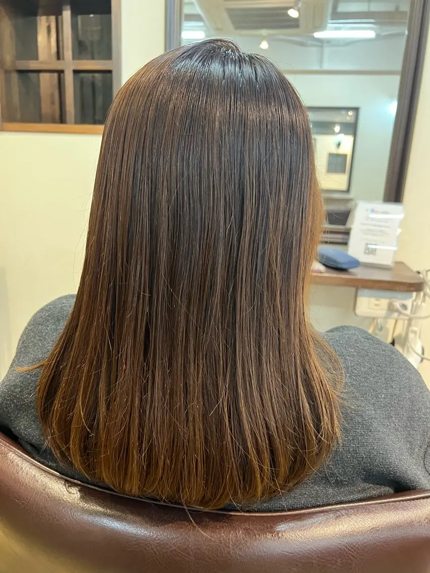 ミディアム カット ヘアカラー トリートメント 大西 七海のヘアスタイル