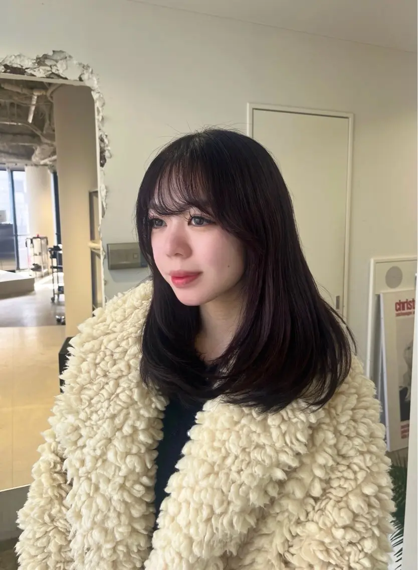 ロング パープルカラー レイヤーカット カット ヘアカラー トリートメント Shion/ レイヤー/髪質改善のヘアスタイル