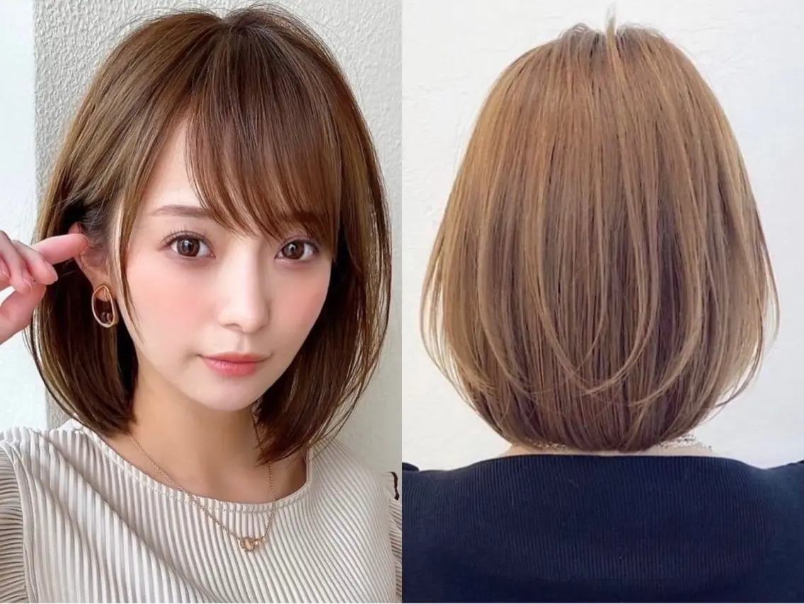 ショート コハク /縮毛矯正　艶カラーのヘアスタイル