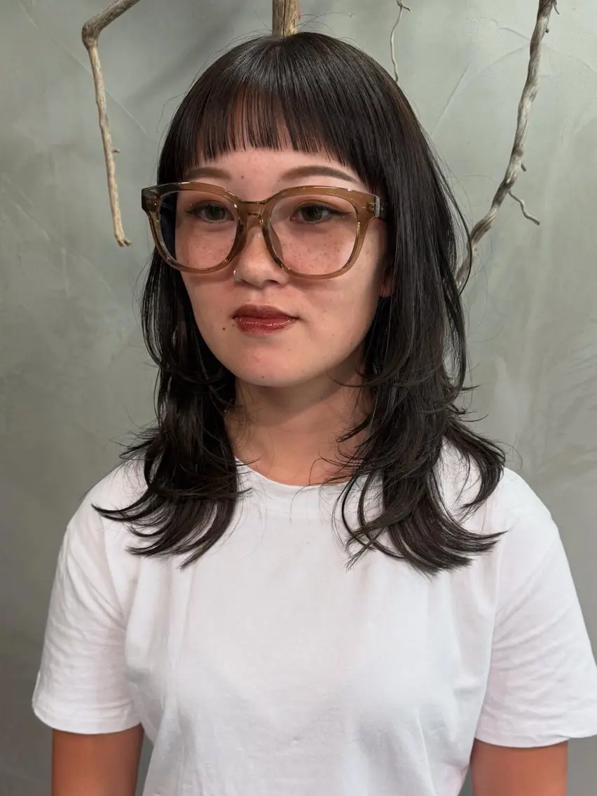 セミロング カラー カット ヘアカラー RorriM natsuのヘアスタイル