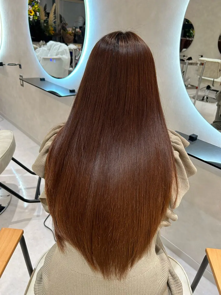 ロング カット ヘアカラー 韓国風×髪質改善 ゆりのヘアスタイル