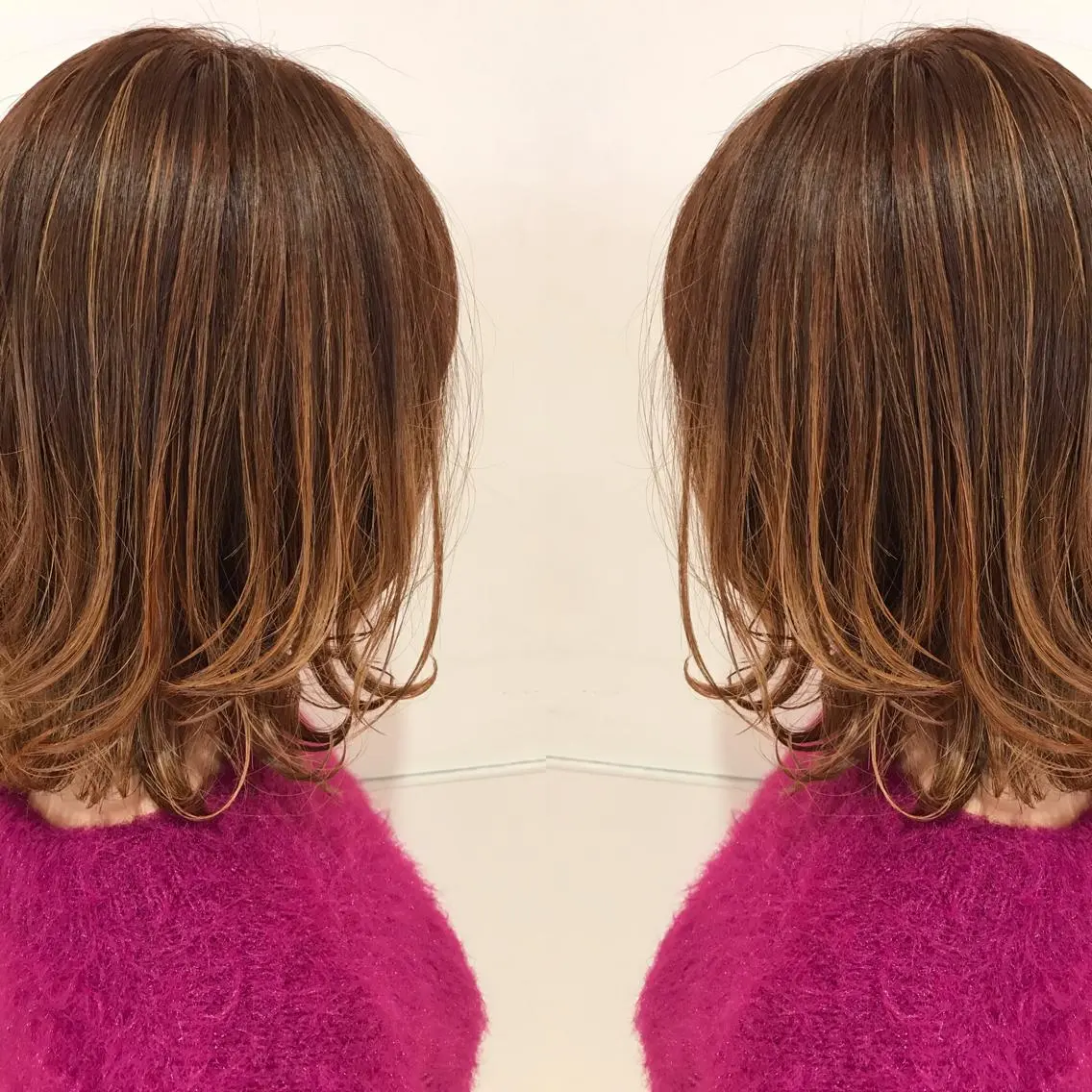ミディアム カラー カット ヘアカラー 貝通丸 朱里のヘアスタイル
