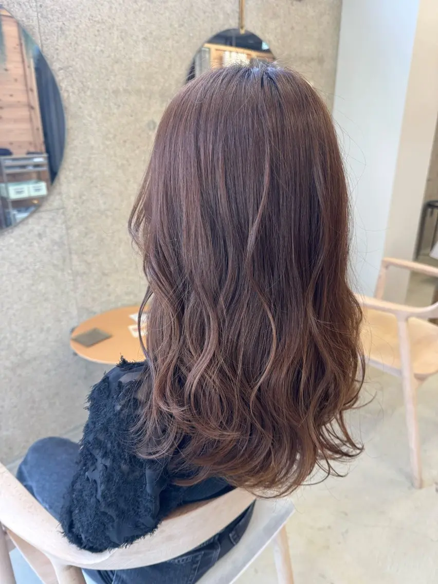 セミロング カラー ベージュカラー ブラウンカラー レイヤーカット chim _SiLOのヘアスタイル