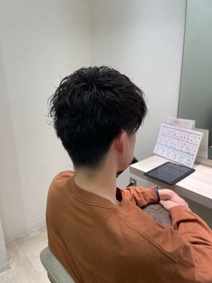 ショート パーマ メンズ メンズパーマ カット 田中 郁也のヘアスタイル