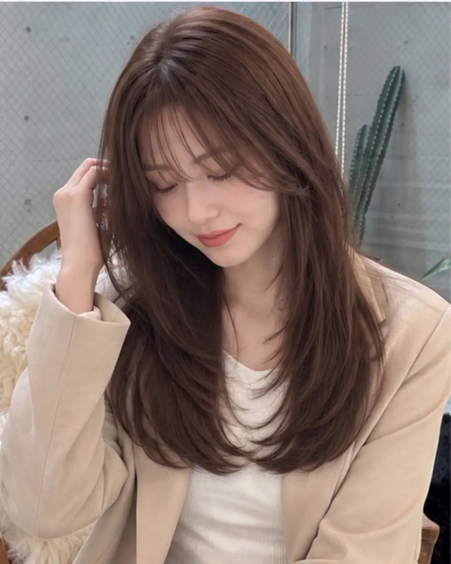 セミロング ハッシュカット 韓国風ヘア レイヤーカット トリートメント カット pia 薬院のヘアスタイル