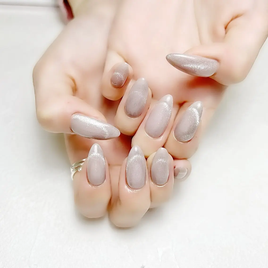 ネイル フレンチネイル マグネットネイル マグネットフレンチ オフィスネイル ワンカラーネイル rouse nail RISATOのネイルデザイン