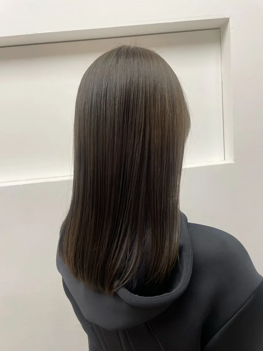 ロング カラー オリーブカラー ヘアカラー 福田千尋/インナー カラー/縮毛矯正のヘアスタイル