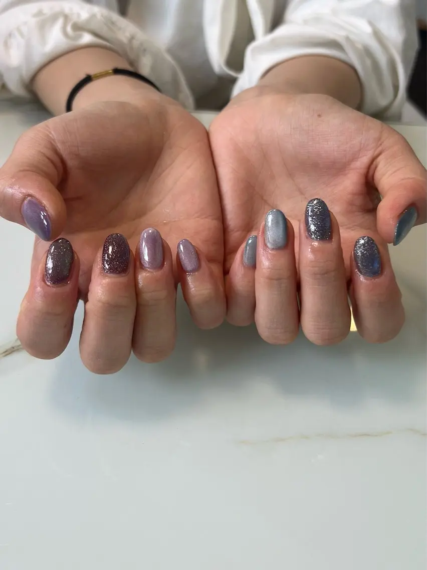 ネイル フラッシュネイル マグネットネイル オフィスネイル♡ nail&eyeのネイルデザイン
