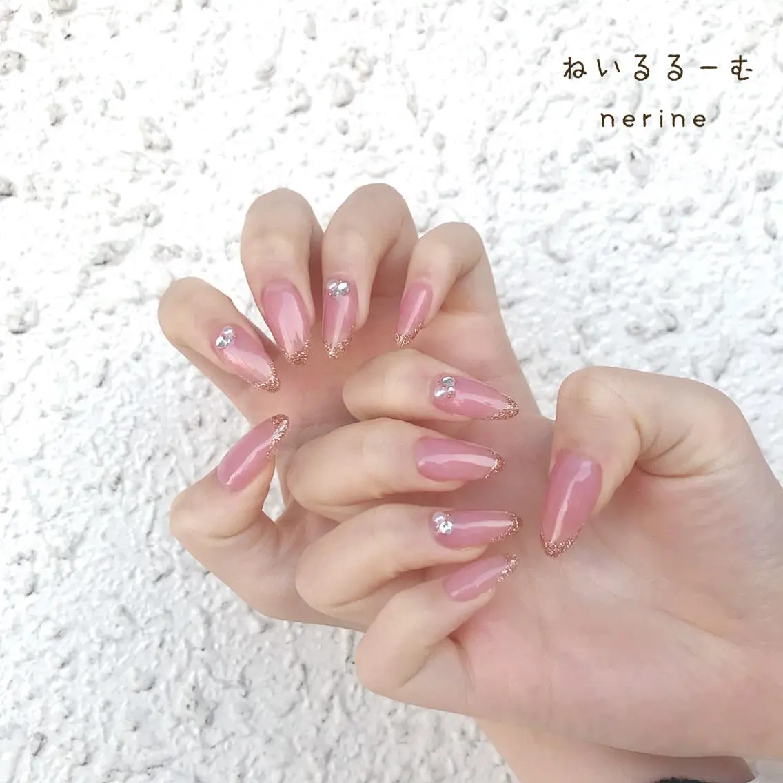 【オフなし】🌸 長さだし→ジェルネイル! シンプルもOK🙆♀️ ⭐️ミニモ限定!当店にあるパーツつけ放題!!の写真