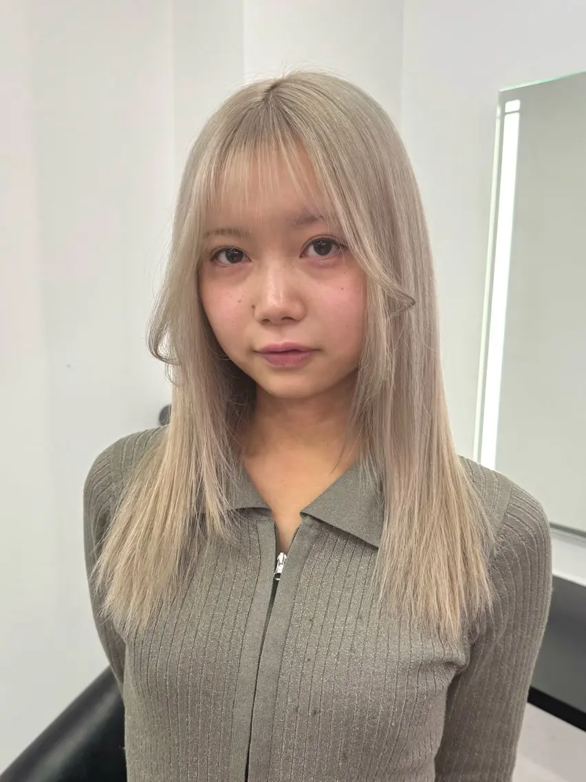セミロング カラー ブリーチ ダブルカラー トリートメント ❤️‍🔥池袋 / shu❤️‍🔥のヘアスタイル