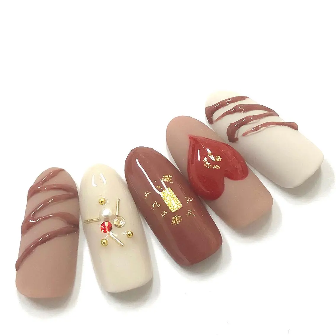 ネイル バレンタイン ハンドネイル フットネイル NailBeauty コルンのネイルデザイン