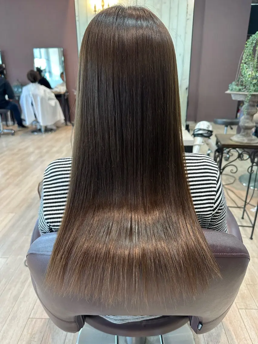 セミロング ヘアカラー トリートメント ツヤ髪質改善 💜れいな💜のヘアスタイル