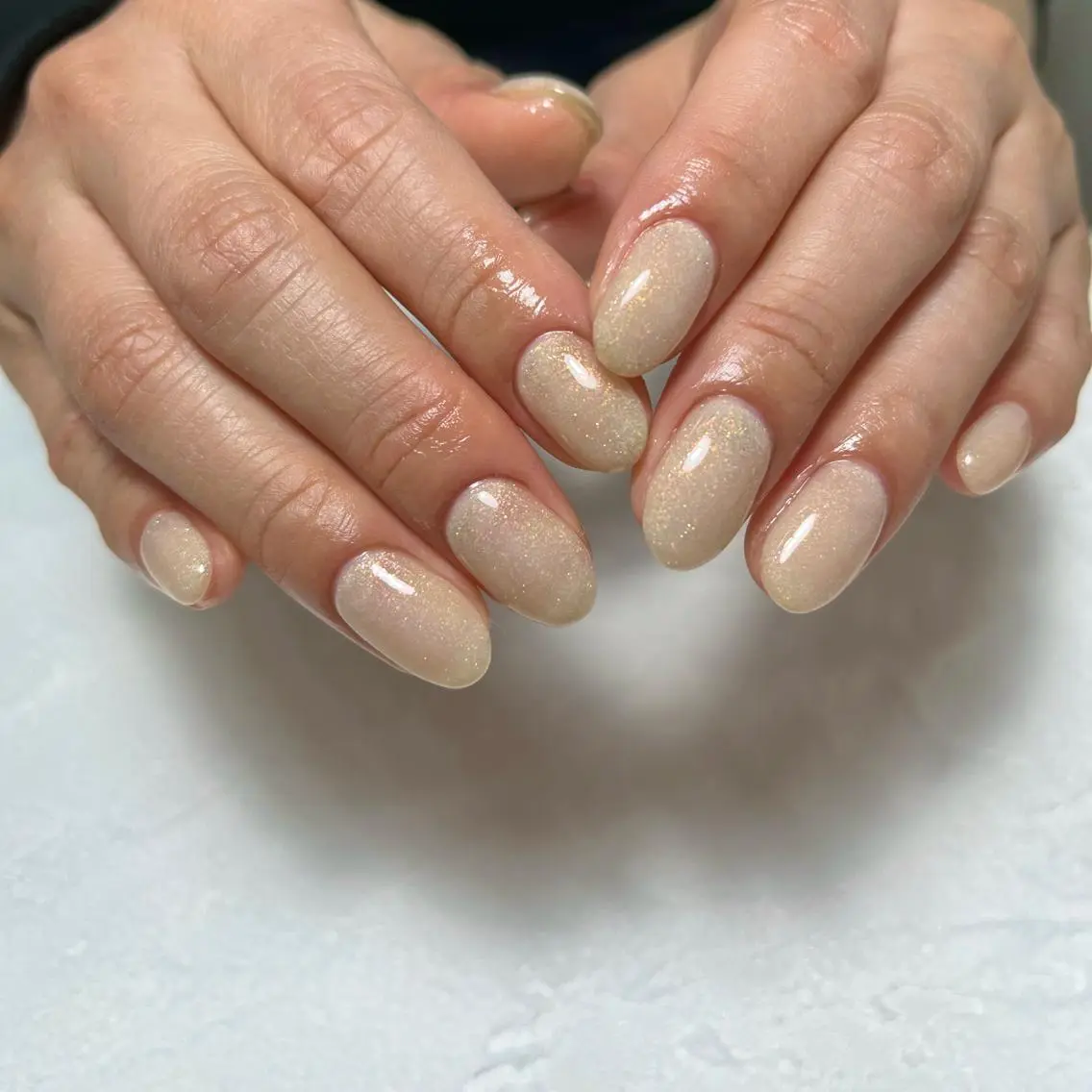 ネイル ラメ(グリッター) ワンカラーネイル ハンドネイル vegh. nail/阿波座のネイルデザイン