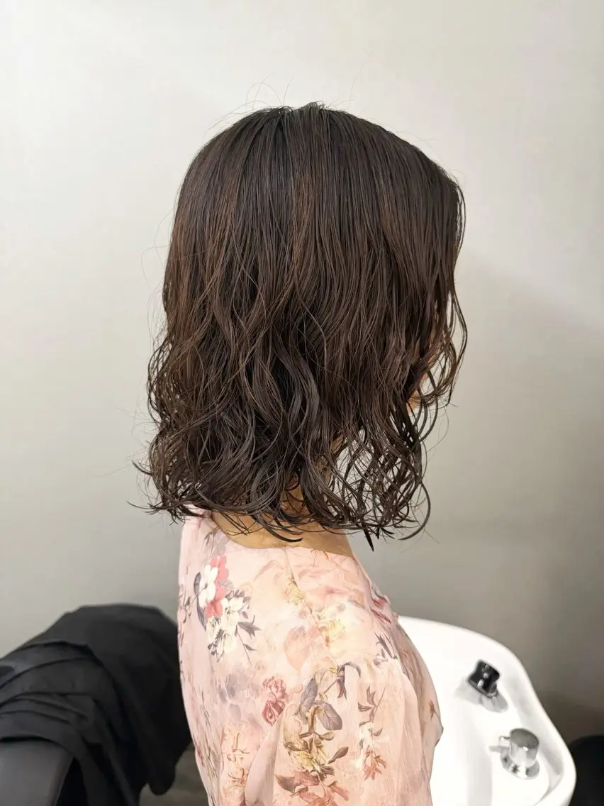 ミディアム パーマ ミディアムパーマ 宮嶋 蓮のヘアスタイル