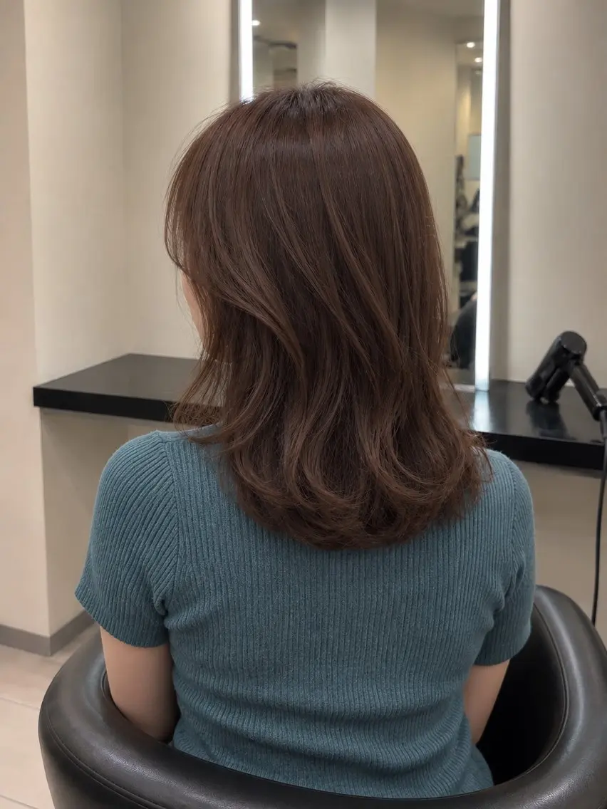 ミディアム カラー ブラウンカラー トリートメント 🌈ウルトワ水素 髪質改善naru🌈のヘアスタイル