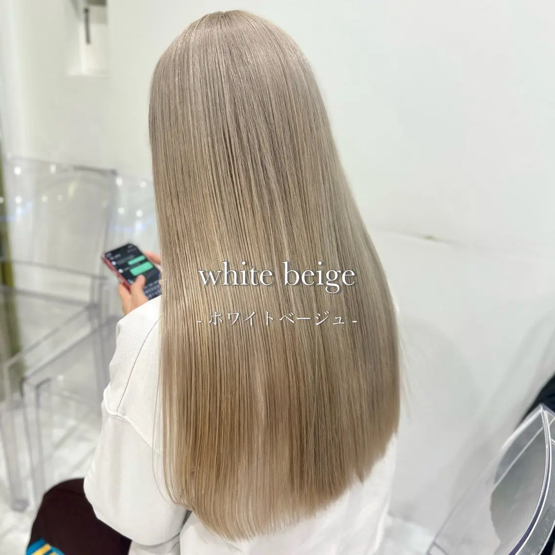 ロング カラー ベージュカラー ブリーチ ブロンド ケアブリーチ ダブルカラー 色落ち綺麗🩰ハイ トーン🎀RINKAのヘアスタイル