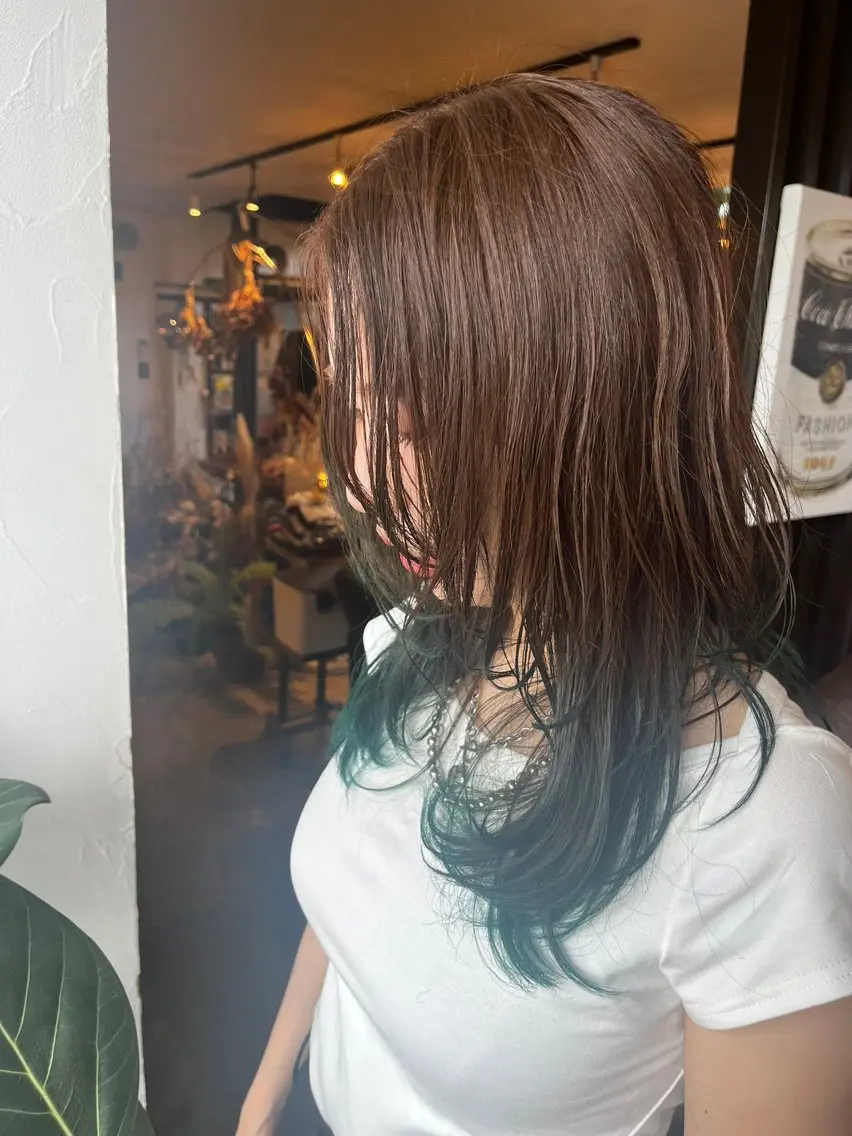 セミロング カラー レイヤーカット カット ヘアカラー NAGONSTYLE 高塩知輝のヘアスタイル