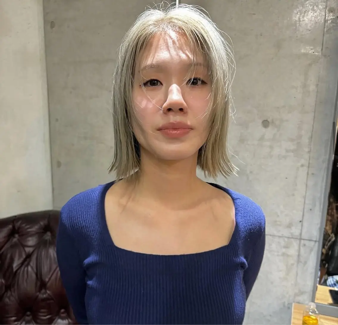 ミディアム カラー パーマ ヘアアレンジ メンズ キッズ デザインパーマ メンズカット 郁美のヘアスタイル