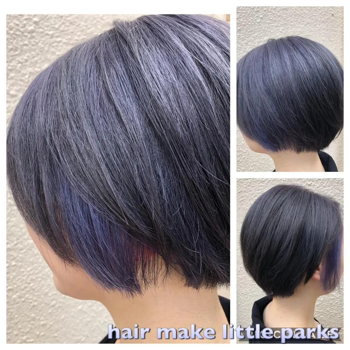 ショート カラー グレージュ インナーカラー ラベンダーカラー 後藤 健史のヘアスタイル