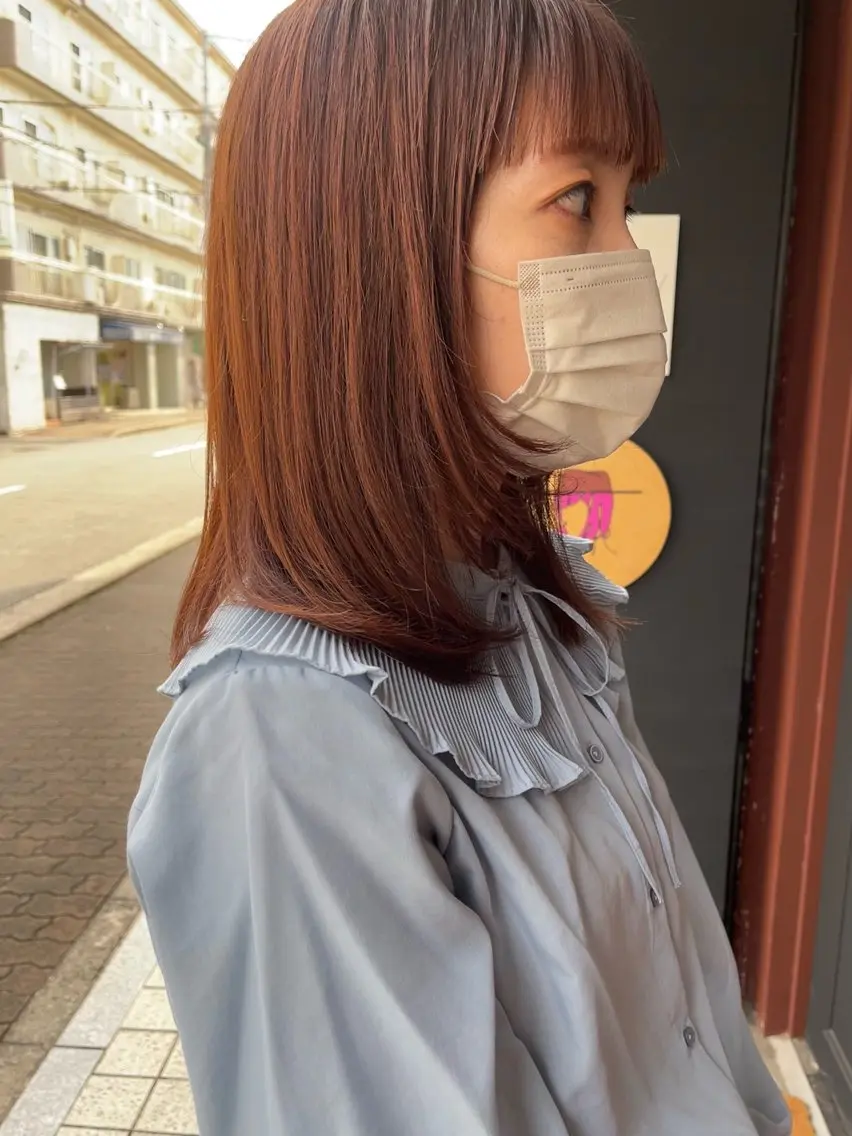 ミディアム カット ヘアカラー トリートメント 阪急塚口駅徒歩5分 PENNY🌼のヘアスタイル