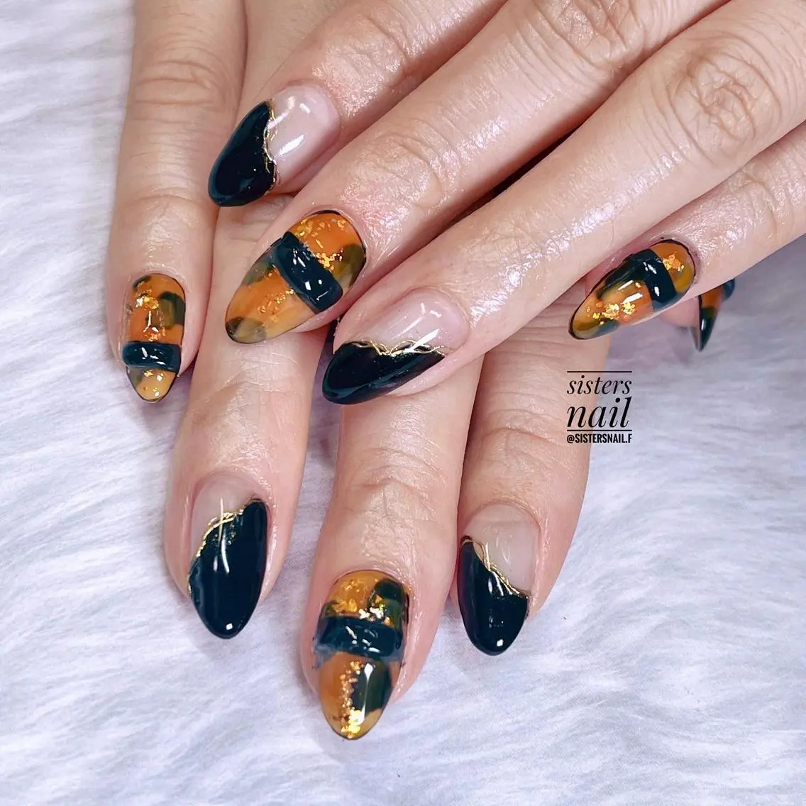 ネイル アートネイル べっ甲ネイル sisters nail.fのネイルデザイン