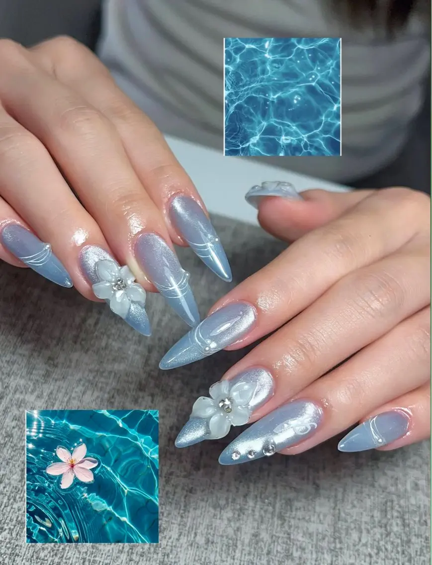 ネイル アートネイル ボルドー フレンチネイル ジェルネイル 氷ネイル・うるうるネイル ハンドネイル Julie Nail Rinのネイルデザイン