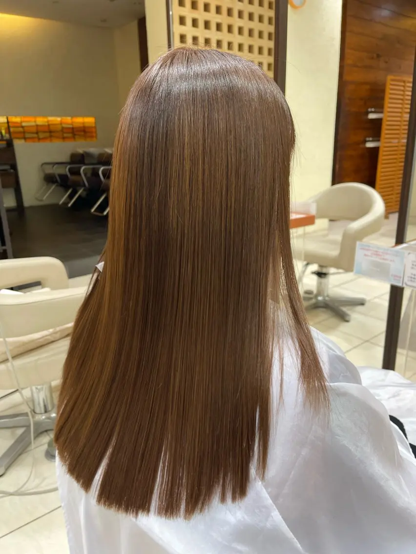 ロング 髪質改善 カット 縮毛矯正 トリートメント カネヒラ リョウスケのヘアスタイル