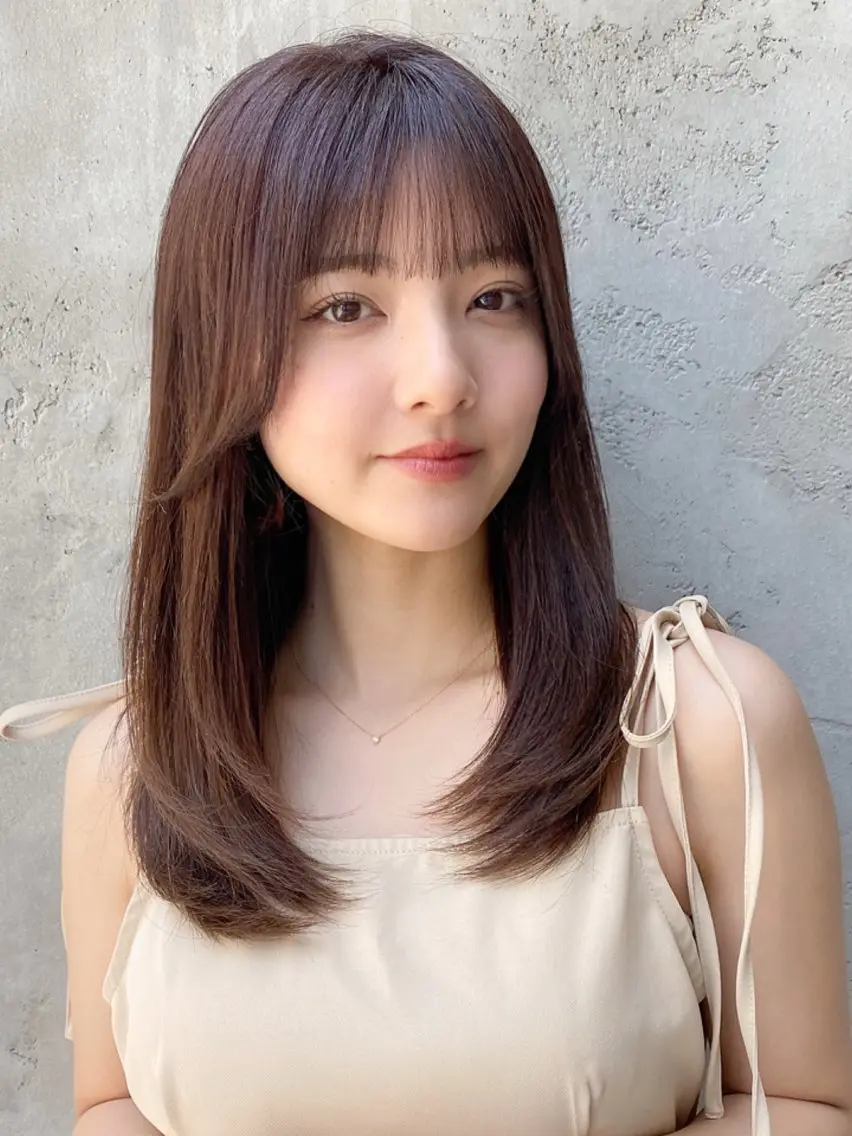 セミロング カラー レイヤーカット 縮毛矯正 カット 縮毛矯正 トリートメント レイヤー×髪質改善✨ 渋谷/佐藤侑哉のヘアスタイル