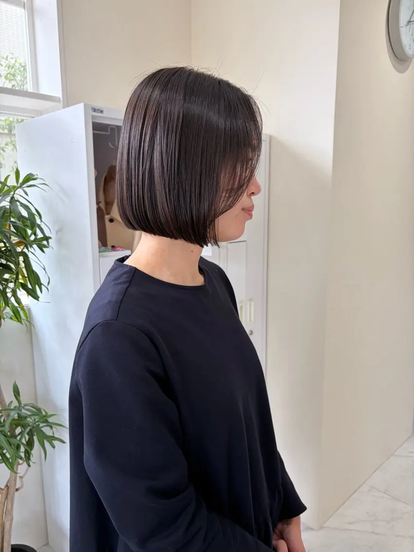ショート パーマ ボブ 似合わせカット カット 縮毛矯正 YUUKI/ミニボブ ボブ/髪質改善のヘアスタイル