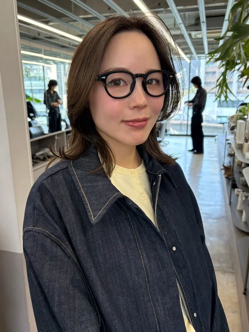 ミディアム カラー ボブレイヤー ボブ レイヤーカット 似合わせカット カット ヘアカラー トリートメント 似合わせカット レイヤー/ボブのヘアスタイル