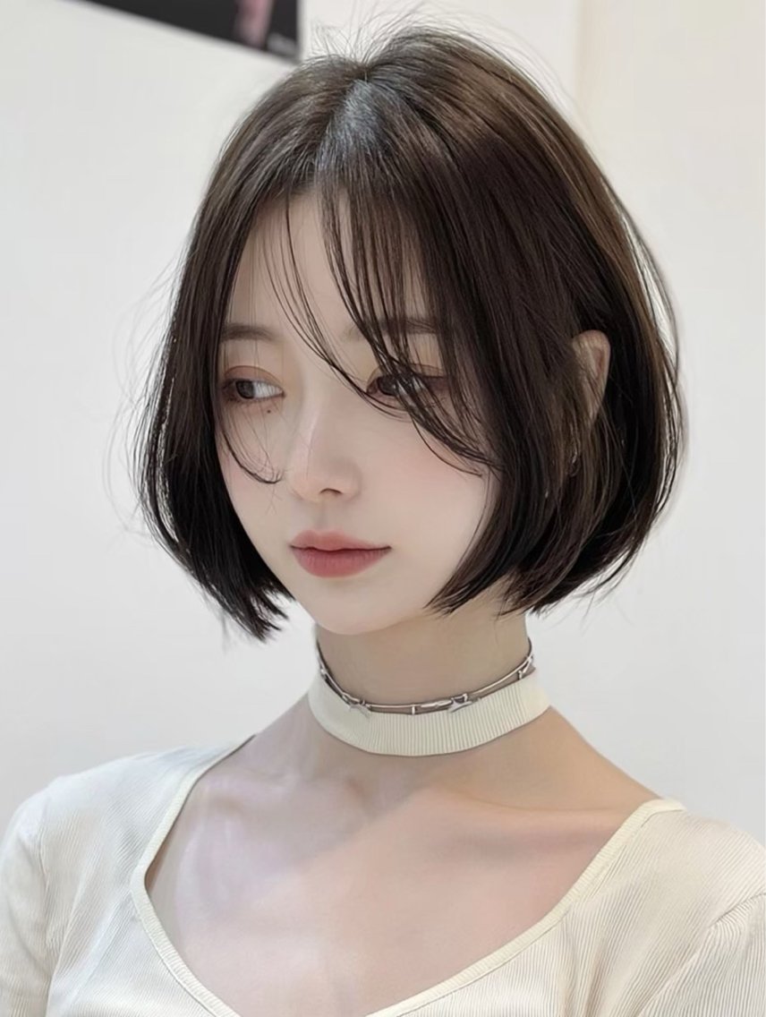 ミディアム ボブ 髪質改善 韓国風ヘア レイヤーカット 縮毛矯正 カット ヘッドスパ 髪質改善/顔まわり minami🍀✩.のヘアスタイル