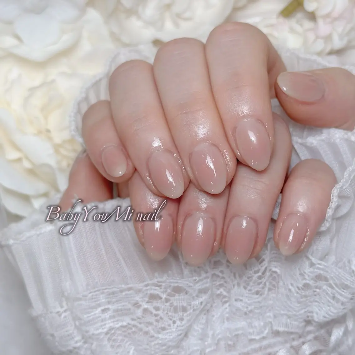 ネイル オーロラネイル チークネイル 成人式 フットネイル フレンチネイル ハンドネイル BabyYouMi nailのネイルデザイン