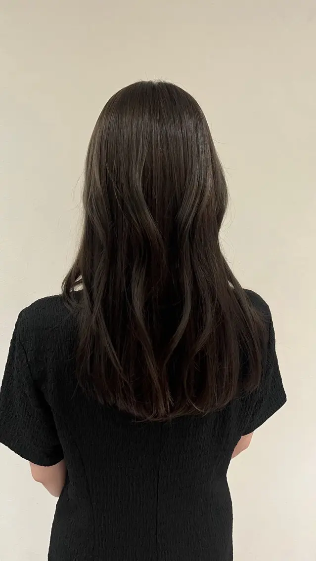 セミロング カラー グレージュ オリーブグレージュ オリーブグレー オレンジ ヘアカラー 柚実/ローレイヤー/ 愛されナチュラル♥️のヘアスタイル