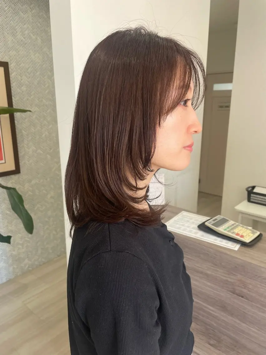 ミディアム カット ヘアカラー 🌷岸 麻衣🌷のヘアスタイル